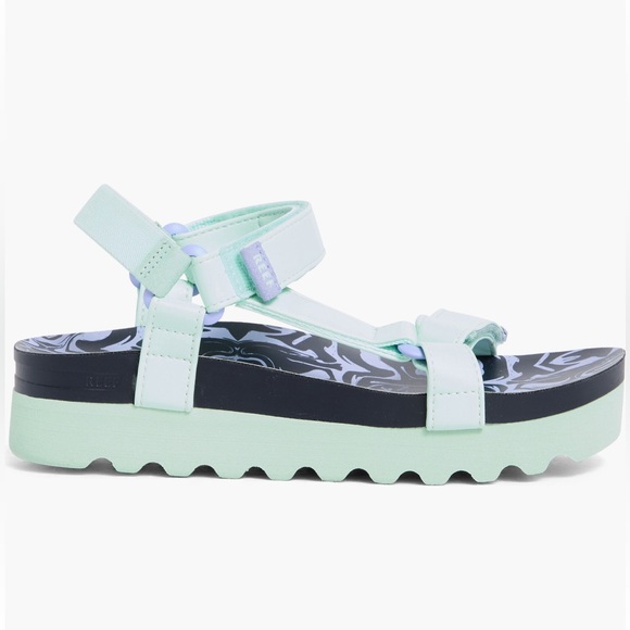 REEF Sanctuary Mint Green Platform Sandals, 9 - Picture 4 of 8